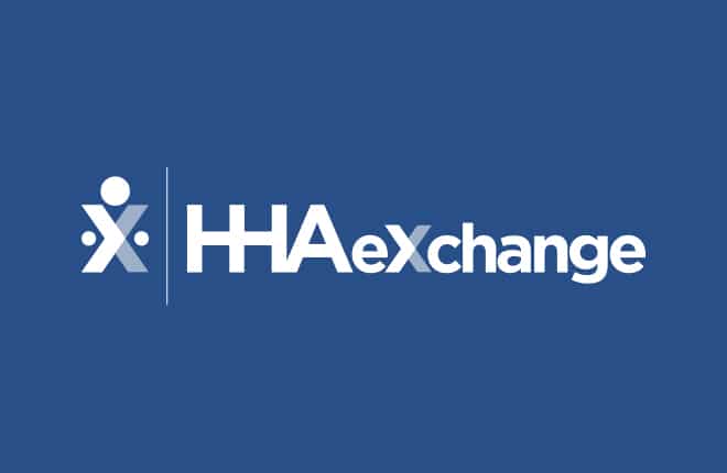 HHAeXchange Logo Blue Background