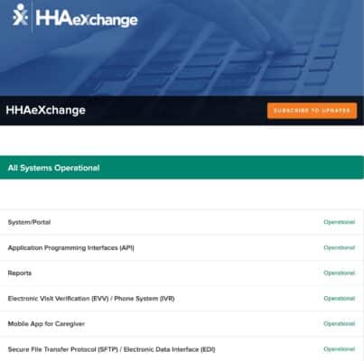 hhaexchange status upage