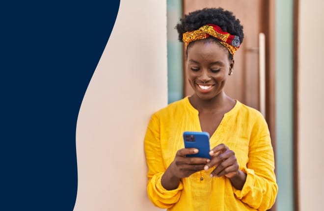 person using mobile app