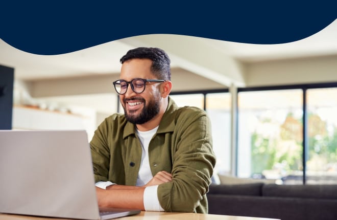 man working on homecare billing