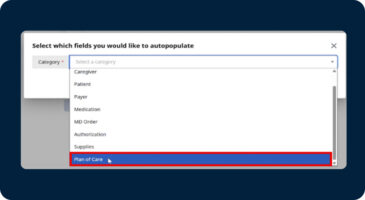 Current image: Auto-populate plan of care