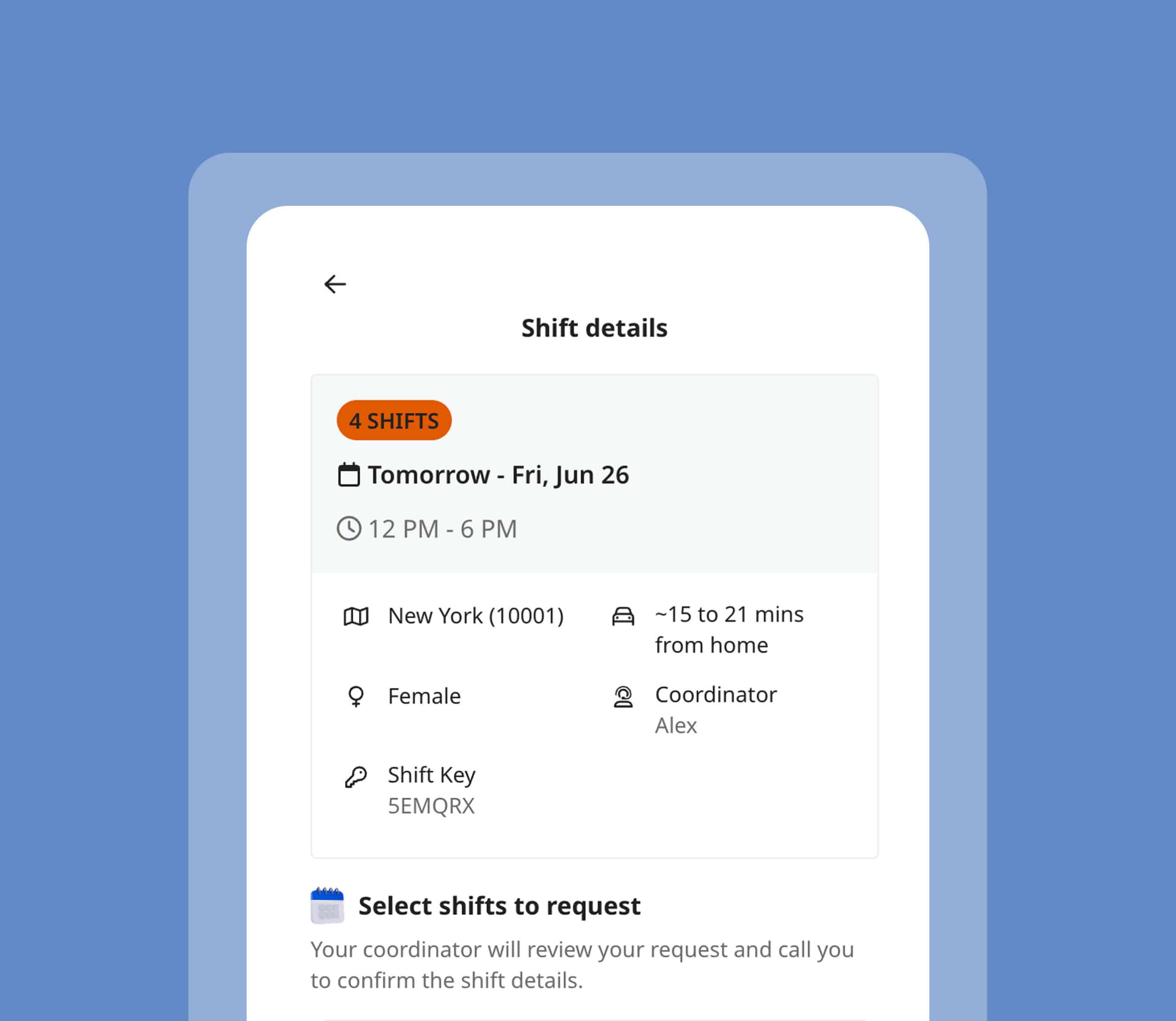 CareMatch product interface